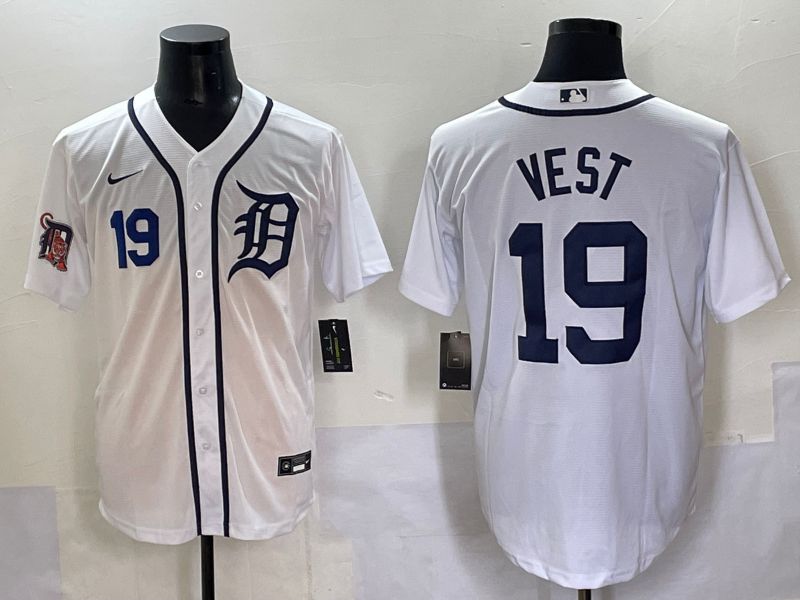 Men 2025 Detroit Tigers #19 Vest White Game Nike MLB Jersey style 3